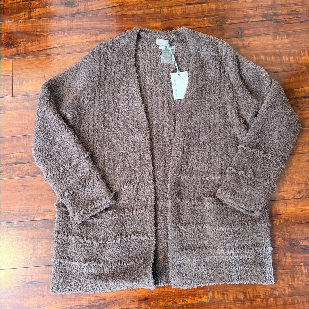 NWT Barefoot Dreams Boardwalk Cardigan Color Sable | Size Medium